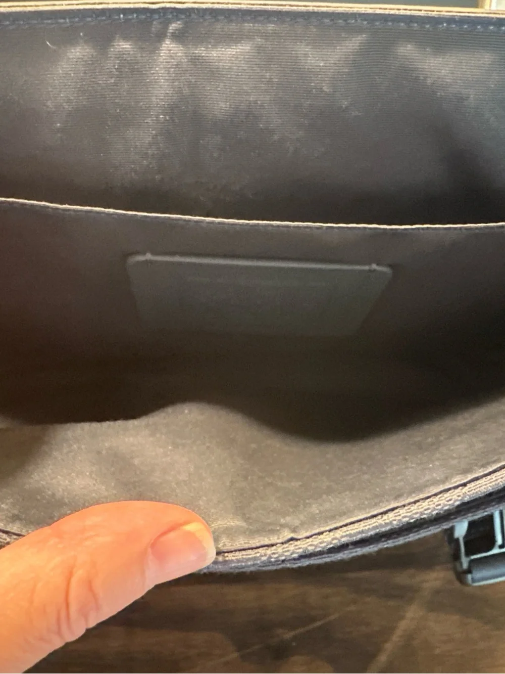 Coach Navy Blue Signature Canvas & Leather Messenger Bag - Coach